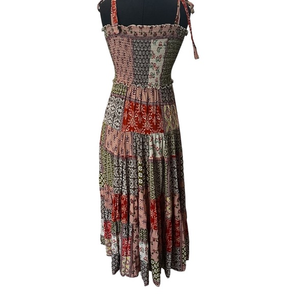 Abel the Label Anthropologie Patchwork Print Maxi Dress Size Small Rayon - Picture 9 of 13